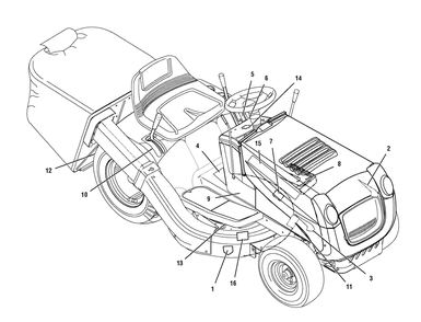 Decals Diagram and Parts List for 312006X50C 2007 Briggs and Stratton Lawn Tractor